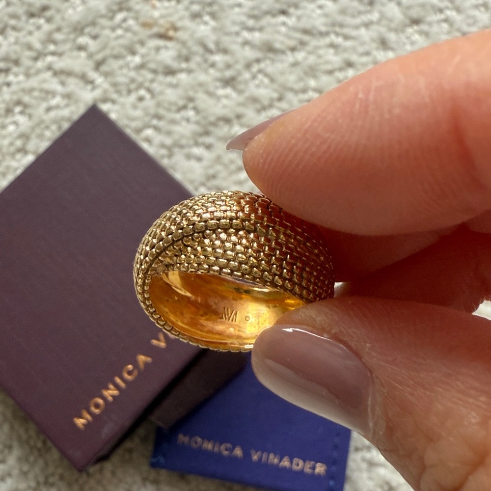 Monica Vinader Heirloom Woven Crossover Ring - Picture 2 of 4